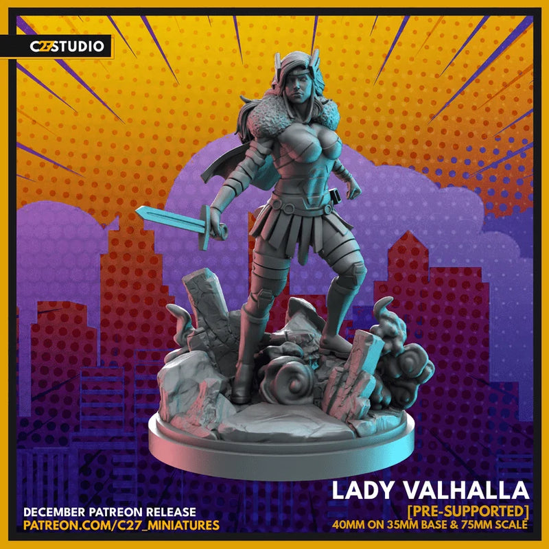 Lady Sif Marvel MCP-compatible resin miniature by C27 Studios - product image 1