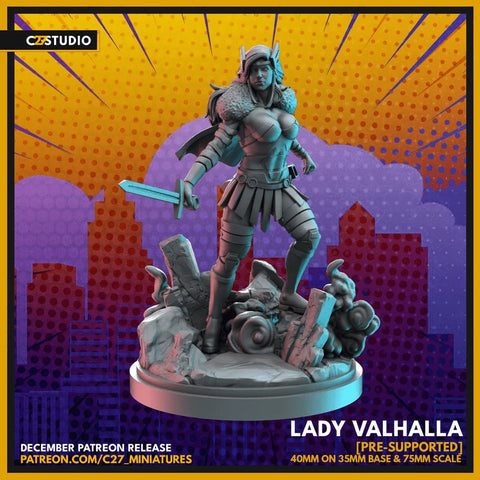 Lady Sif Marvel MCP-compatible resin miniature by C27 Studios - product image 1