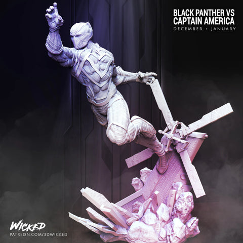 Black Panther Sculpture resin statue kit view 1