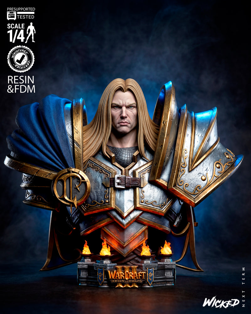 Arthas Portrait Bust resin bust kit view 1