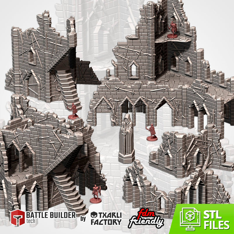 Cursed Fortress 3D printed terrain view 1