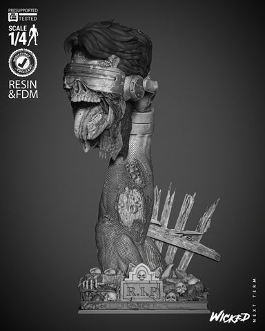 Cyclops Zombie Portrait Bust resin bust kit view 1