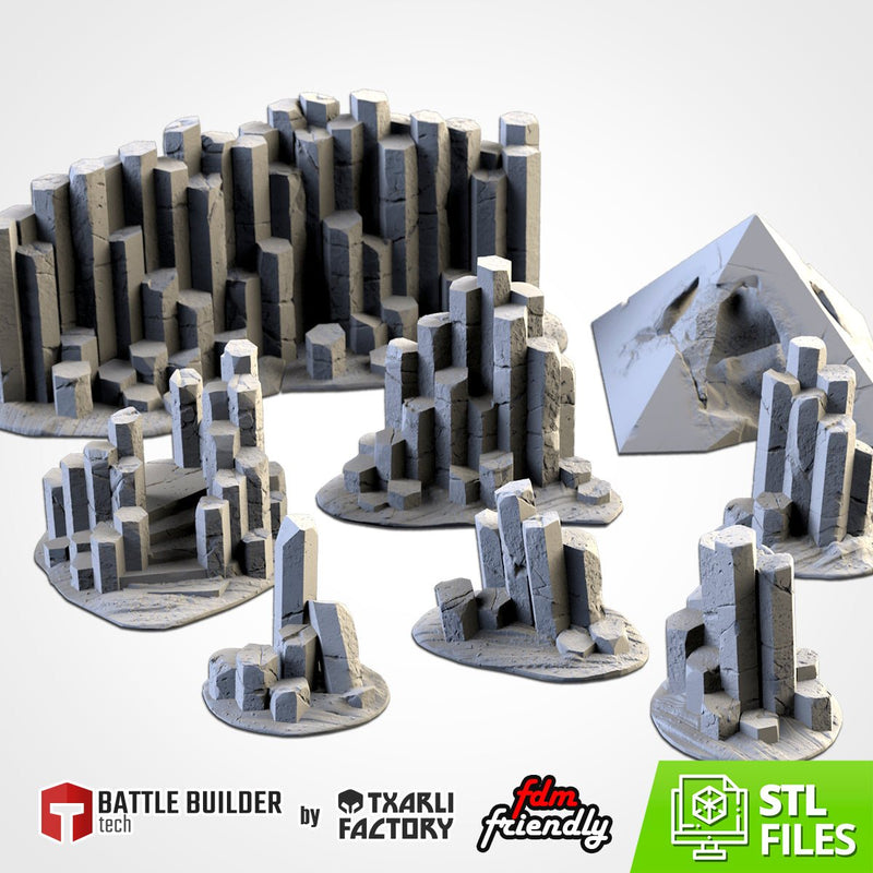 Basaltic Terrain 3D printed terrain view 1