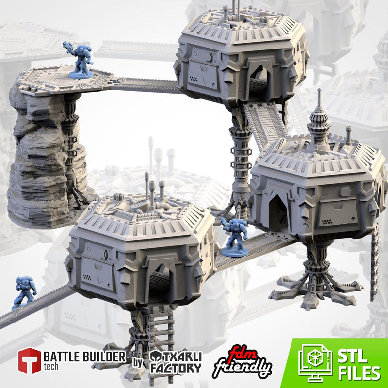 Sci-Fi City 3D printed terrain view 1