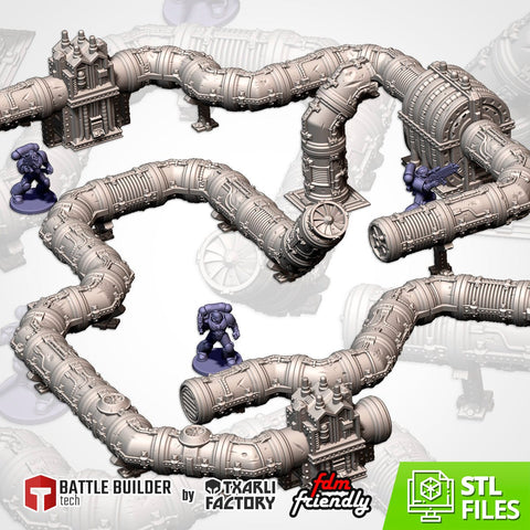 Modular Pipes 3D printed terrain view 1