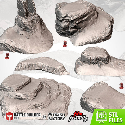 Modern Hills 3D printed terrain view 1