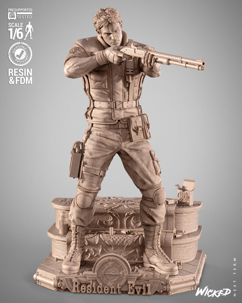 Chris Resident Evil Sculpture resin statue kit view 1