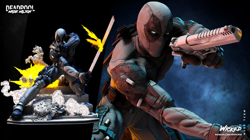 Deadpool Sculpture resin statue kit view 1