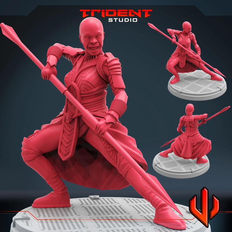 Okoye - Sculpt B Marvel MCP-compatible 40mm resin proxy miniature by Trident Miniatures - product image 1