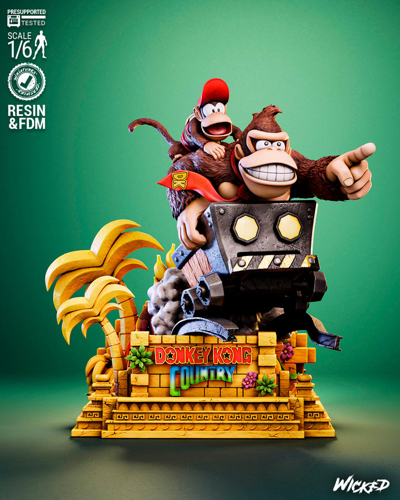 Donkey Kong (Donkey and Diddy) Diorama resin diorama kit view 1