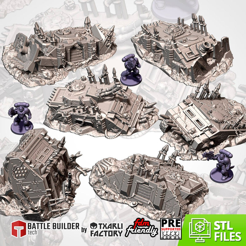 Infernal Tanks Destroyed 3D printed terrain view 1