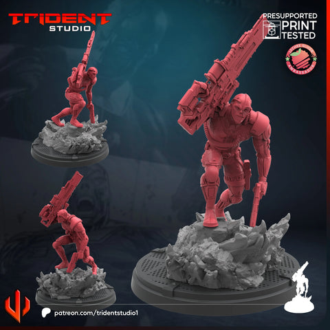 Deathlok Marvel MCP-compatible 40mm resin proxy miniature by Trident Miniatures - product image 1