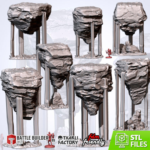 Floating Rocks 3D printed terrain view 1