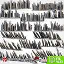 Wooden Fences & Stakes 3D printed terrain view 1