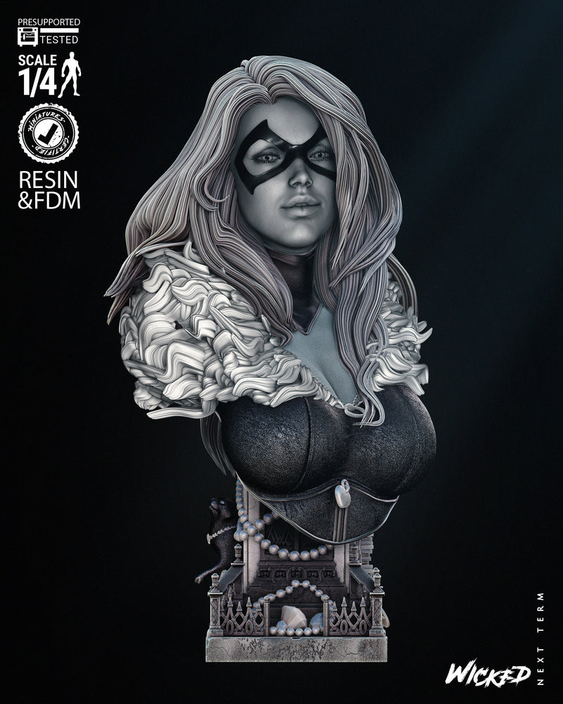 Black Cat Bust resin bust kit view 1