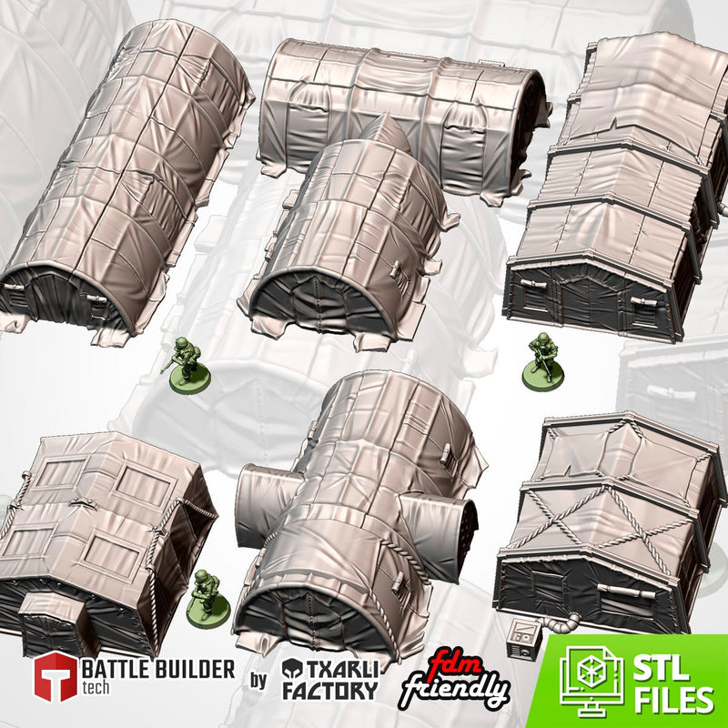 Military Barracks 3D printed terrain view 1