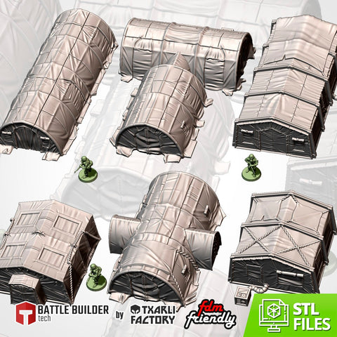 Military Barracks 3D printed terrain view 1
