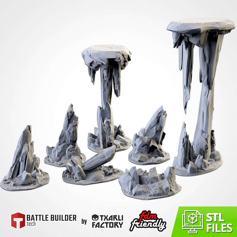 Rocky Terrain 3D printed terrain view 1