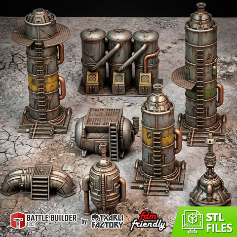Industrial Sector 3D printed terrain view 1