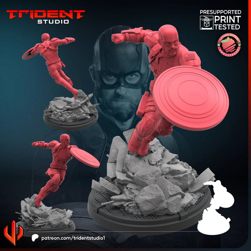 Us Agent Thunderbolts Marvel MCP-compatible 40mm resin proxy miniature by Trident Miniatures - product image 1