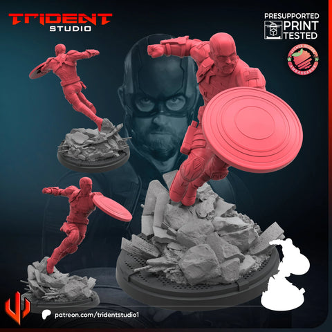 Us Agent Thunderbolts Marvel MCP-compatible 40mm resin proxy miniature by Trident Miniatures - product image 1