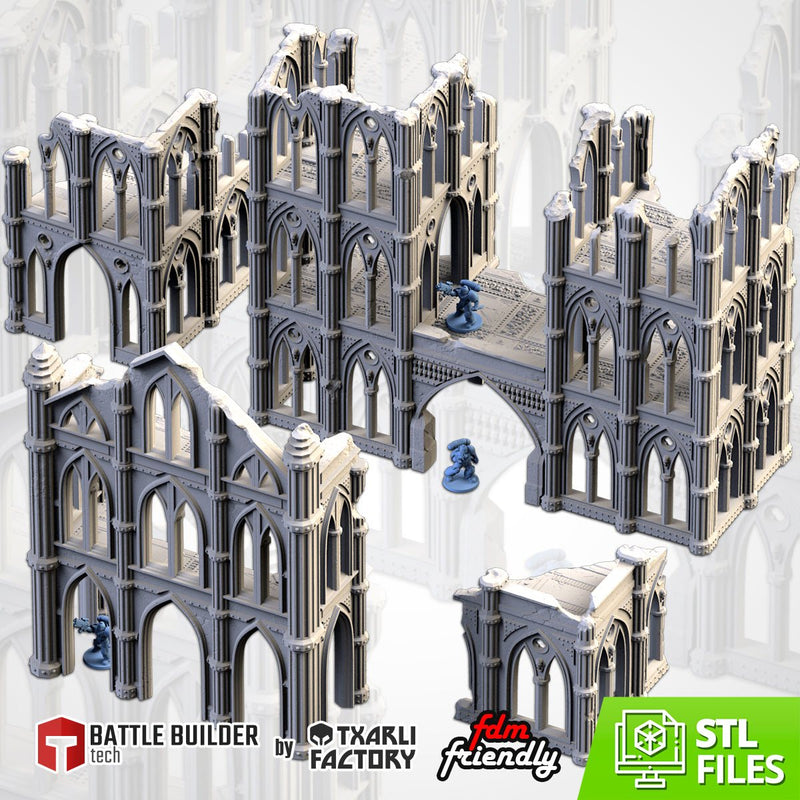 Cathedral Ruins 02 3D printed terrain view 1