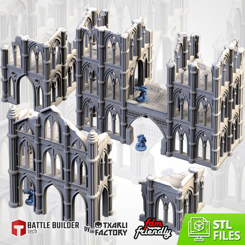 Cathedral Ruins 02 3D printed terrain view 1