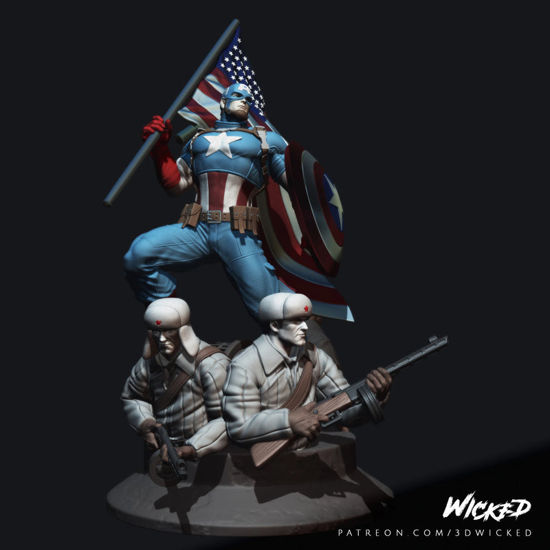 Captain America Sculpture resin statue kit view 1