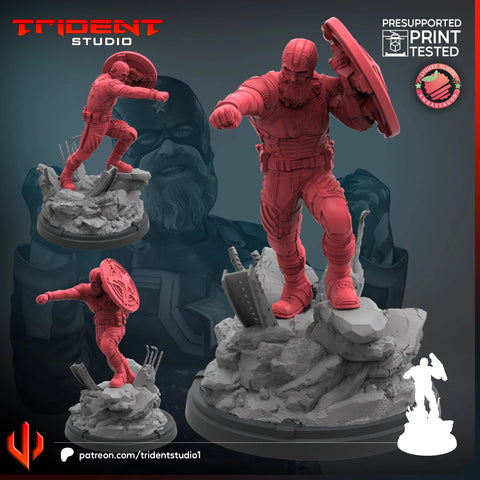 Red Guardian Thunderbolts Marvel MCP-compatible 40mm resin proxy miniature by Trident Miniatures - product image 1
