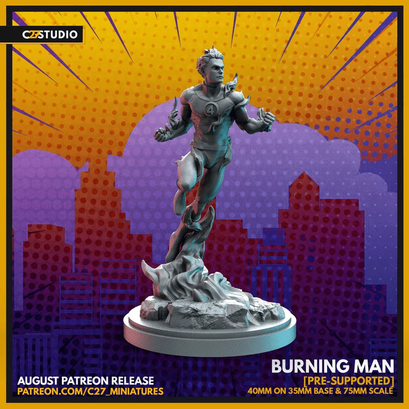 Johnny Storm Marvel MCP-compatible resin miniature by C27 Studios - product image 1