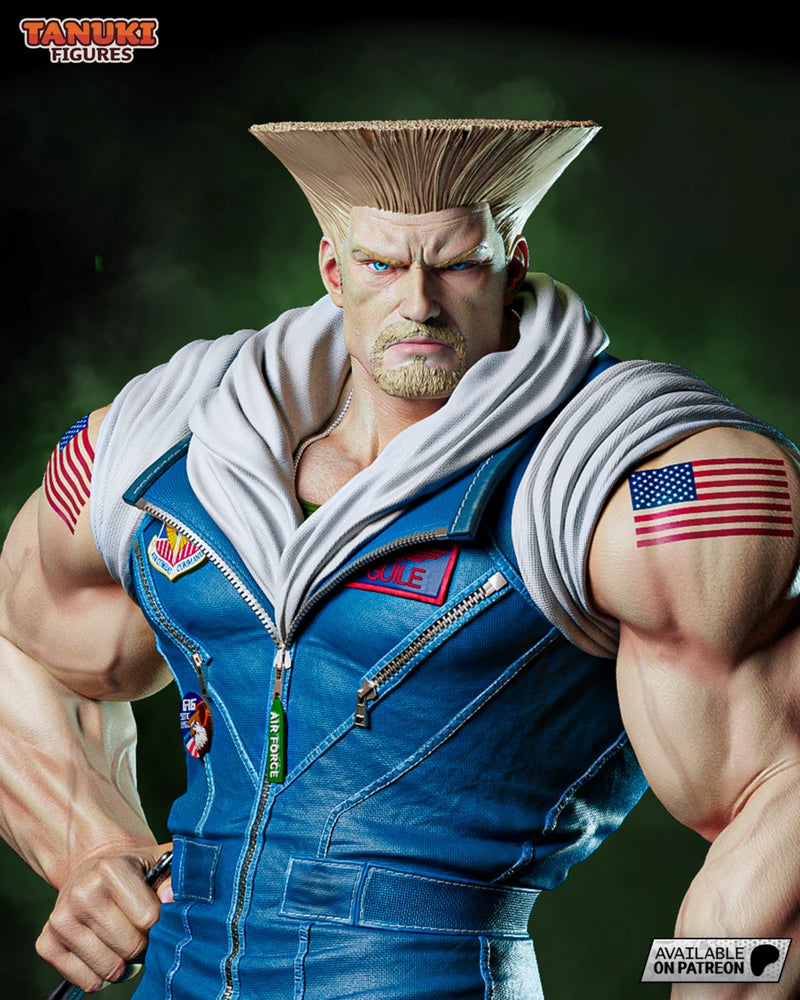 Guile Resin Statue & Bust - Full Size view 1
