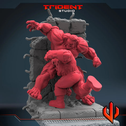 Hulk Vs Juggernaut Marvel MCP-compatible 40mm resin proxy miniature by Trident Miniatures - product image 1