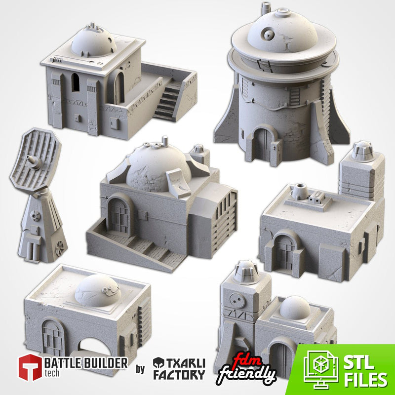 Desert Buildings 3D printed terrain view 1
