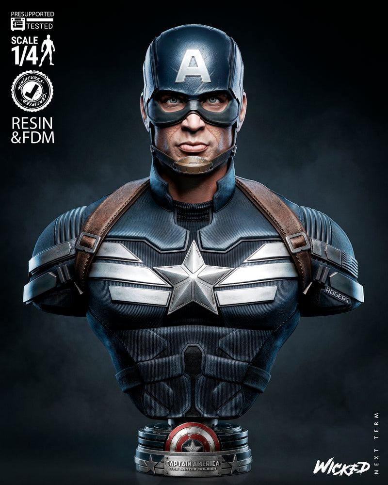 Captain America Winter Soldier Portrait Bust resin bust kit view 1