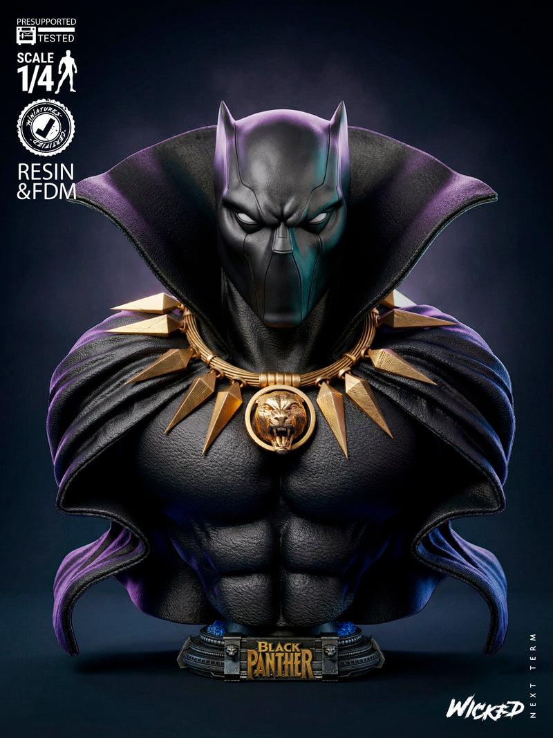 Black Panther Portrait Bust resin bust kit view 1