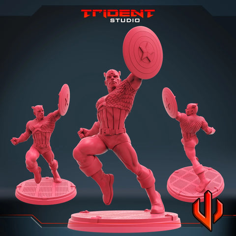 Captain America - Sculpt D Marvel MCP-compatible 40mm resin proxy miniature by Trident Miniatures - product image 1