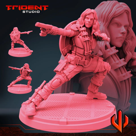 Black Widow Multiverse - Sculpt C Marvel MCP-compatible 40mm resin proxy miniature by Trident Miniatures - product image 1