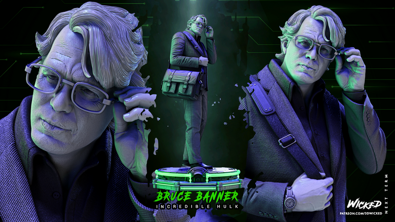 Bruce Banner Sculpture resin statue kit view 1