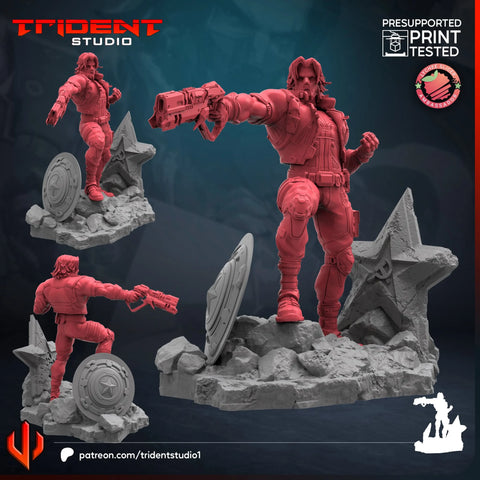 Winter Soldier Rivals Marvel MCP-compatible 40mm resin proxy miniature by Trident Miniatures - product image 1