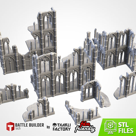 Cathedral Ruins 01 3D printed terrain view 1