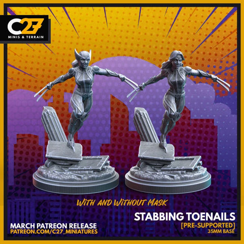 X-23 (With and Without Mask) Marvel MCP-compatible resin miniature by C27 Studios - product image 1