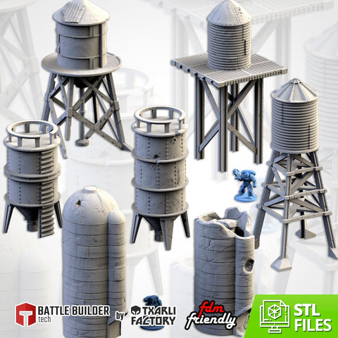Silos & Storage Tanks 3D printed terrain view 1