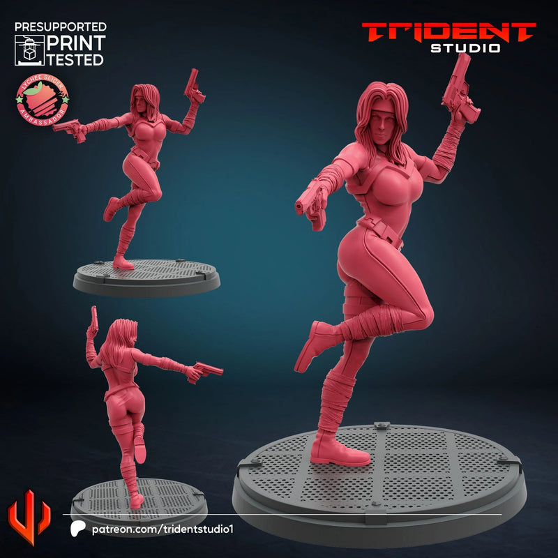 Silver Sable - Sculpt A Marvel MCP-compatible 40mm resin proxy miniature by Trident Miniatures - product image 1