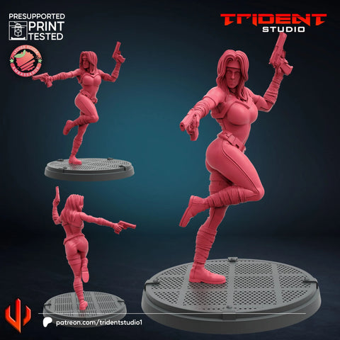 Silver Sable - Sculpt A Marvel MCP-compatible 40mm resin proxy miniature by Trident Miniatures - product image 1