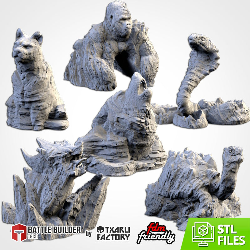 Animal Rocks 3D printed terrain view 1