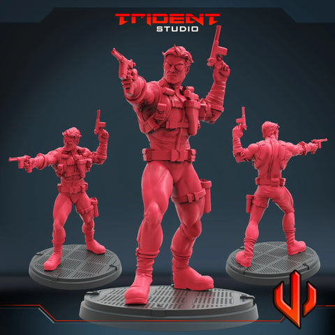 Classic Nick Fury Marvel MCP-compatible 40mm resin proxy miniature by Trident Miniatures - product image 1