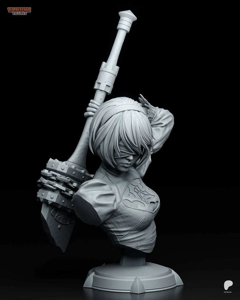 2B Resin Statue & Bust - Bust view 1