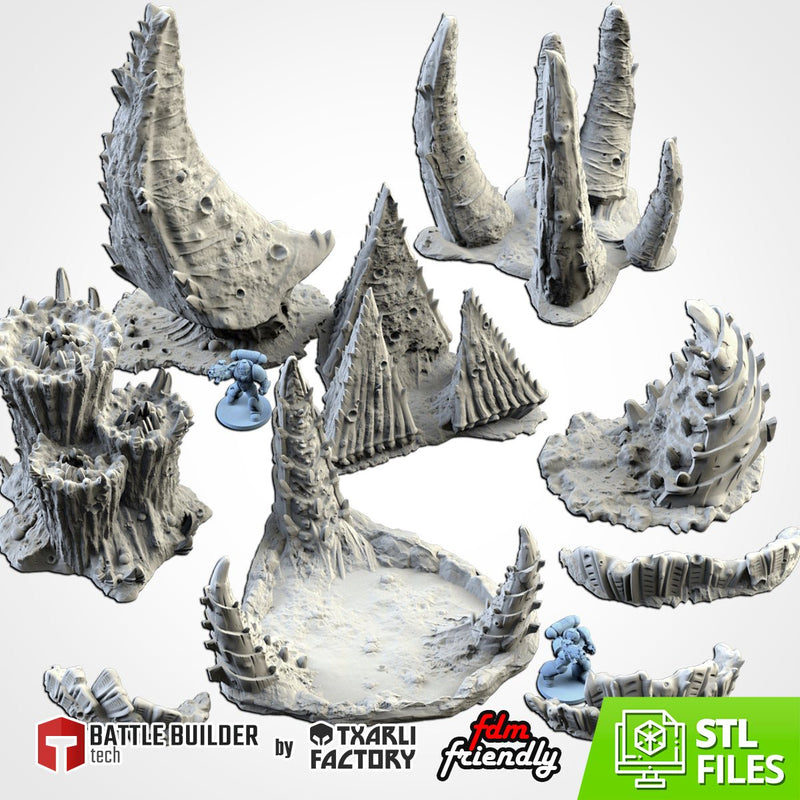 Alien Terrain 02 3D printed terrain view 1