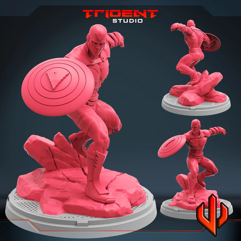 Captain America Phoenix Marvel MCP-compatible 40mm resin proxy miniature by Trident Miniatures - product image 1