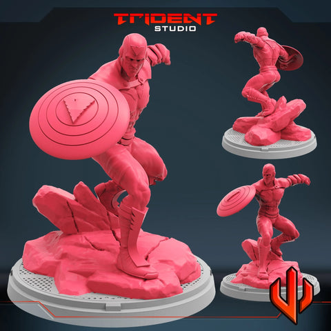Captain America Phoenix Marvel MCP-compatible 40mm resin proxy miniature by Trident Miniatures - product image 1